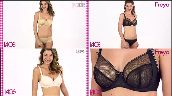 Grosses Modèle de lingerie sur un défilé de sous-vêtements mégavidéos