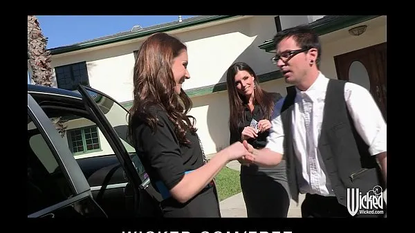 Big Pair of sisters bribe their car salesman into a threesome mega Videos