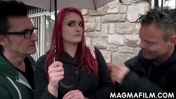 Nagy Redhead amateur slut gets her first DP mega videók