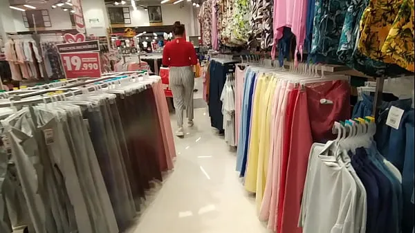 Big I chase an unknown woman in the clothing store and show her my cock in the fitting rooms mega Videos