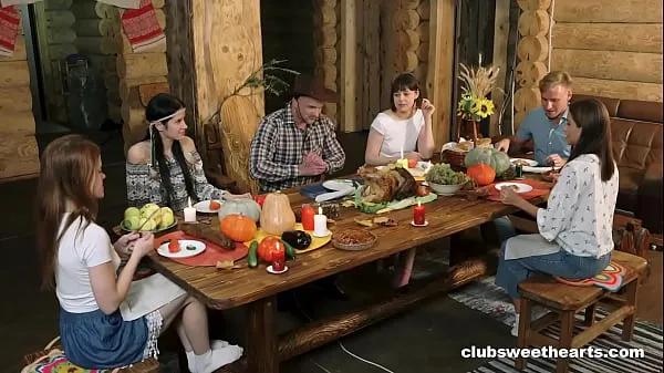 Grote Thanksgiving Dinner turns into Fucking Fiesta by ClubSweethearts megavideo's