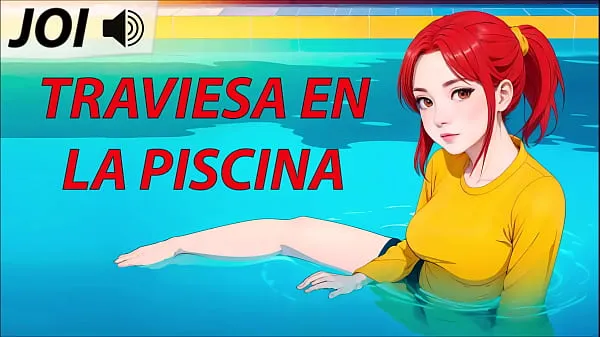 Grandi JOI hentai, traviesa en la piscina. Voz españolamega video